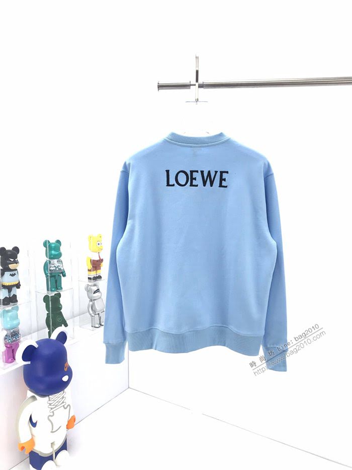 Loewe男裝 羅意威20SS最新天鵝植絨圖案套頭圓領衛衣 情侶款刺繡貼片LOGO衛衣  ydi3501